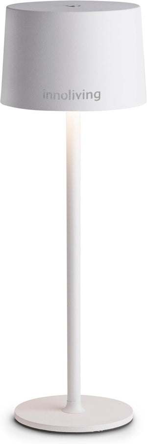 Innoliving Lampada da tavolo LED ricaricabile USB INN-291 Bianca con Luce Dimmerabile a 3 Livelli