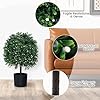 Albero di Bosso Artificiale, Pianta Finta con Foglie Resistenti ai UV, 343 Frutti Bianchi, Pianta in Vaso per Interni ed Esterni per Casa, Ufficio e Veranda