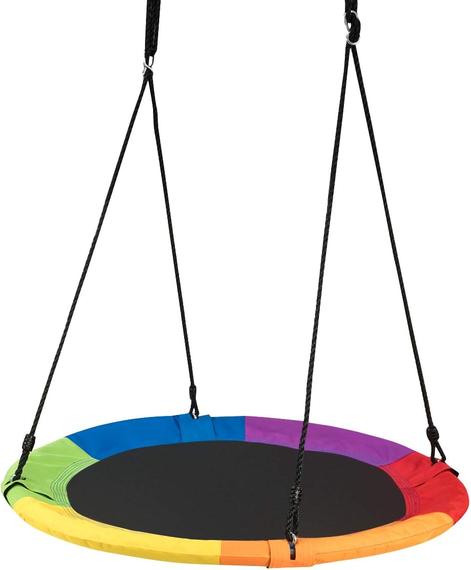 Altalena da Giardino a Nido, Altalena da Giardino per Bambini Con Telaio in Metallo, Regolabile in Altezza: 100-180 cm, Capacità di Carico 150 kg, Con Kit Sospensione (Colorato)