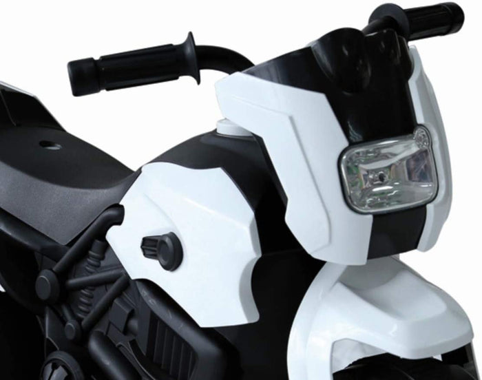 Moto elettrica per bambini moto giocattolo per bambini 1 anno 2 anni 3 anni con luci e marca avanti e dietro (bianca)