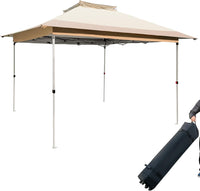 Gazebo Pieghevole da Giardino 3,6 x 3,6m, Gazebo Pop-up con Borsa da Trasporto con Ruote, Regolabile in Altezza, per Feste, Barbecue, Giardino e Spiaggia (Senza Rete)