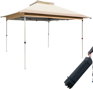 Gazebo Pieghevole da Giardino 3,6 x 3,6m, Gazebo Pop-up con Borsa da Trasporto con Ruote, Regolabile in Altezza, per Feste, Barbecue, Giardino e Spiaggia (Senza Rete)