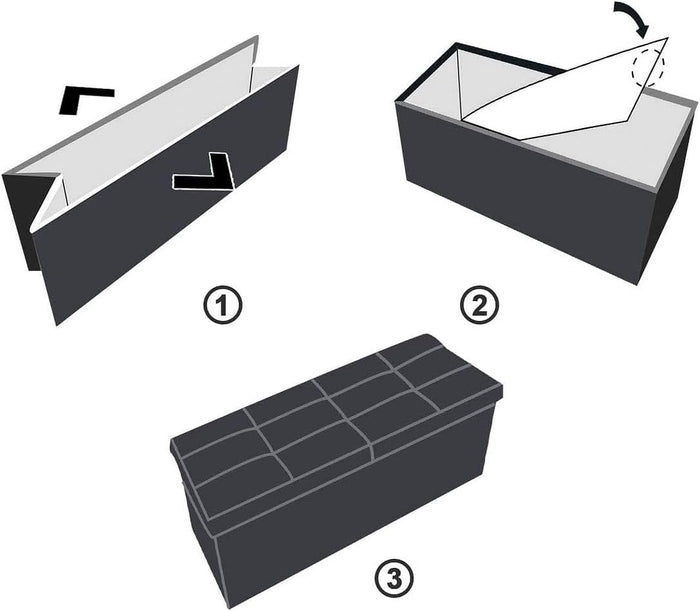 Cassapanca Contenitore Pouf Panca Poggiapiedi Similpelle Pelle Finta Coccodrillo 76x38x38 cm Nera