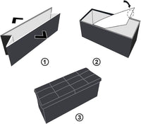 Cassapanca Contenitore Pouf Panca Poggiapiedi Similpelle Pelle Finta Coccodrillo 76x38x38 cm Bordeaux