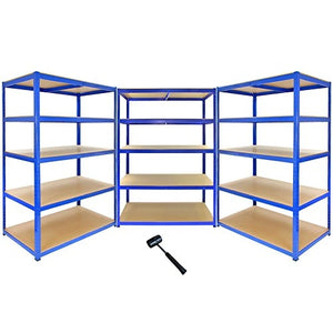 3 Scaffali in Acciaio Senza Bulloni T-Rax In Acciaio Senza Bulloni Blu 120cm x 60cm x 183cm