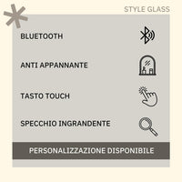 Specchio Bagno PERLA 100x70 cm, da Parete con Lampada Led Superiore, Senza Cornice Rettangolare Moderno, Luce Naturale, Design Home Decor