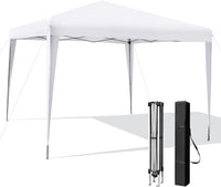 Gazebo Pieghevole da Giardino 295 x 295 cm, Gazebo Pop Up Impermeabile e Potezione Solare, Regolabile in Altezza, con Borsa da Trasporto, per Feste, Barbecue, Giardino e Spiaggia (Bianco)