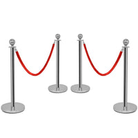 4 x Colonnine Segnapercorso Transenna Eliminacode Separacode, Paletti di Delimitazione per Hotel Ristorante Cinema