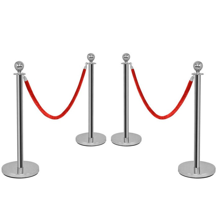 4 x Colonnine Segnapercorso Transenna Eliminacode Separacode, Paletti di Delimitazione per Hotel Ristorante Cinema