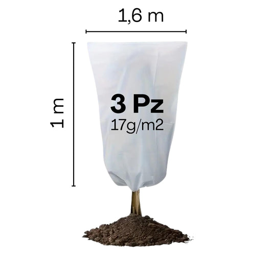 Cappuccio Protezione Piante Inverno 3 Pezzi da1x1,6 m, Telo Antigelo per Piante in Tessuto non Tessuto, Copertura Piante Inverno 17g/m2
