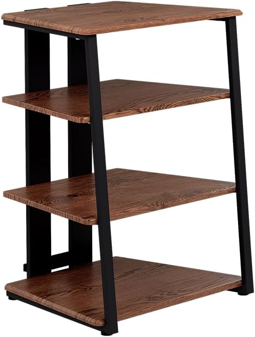 Ripiano portaoggetti Tonar, Rovere rustico/nero, 61 x 78 cm 4 ripiani aperti