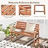 Panchina da Esterno in Legno, Panchina a 2 Posti da Giardino con Sedile a Doghe Traspirante e Schienale Inclinato, Panca per Cortile, Balcone e Giardino, Portata 180 kg