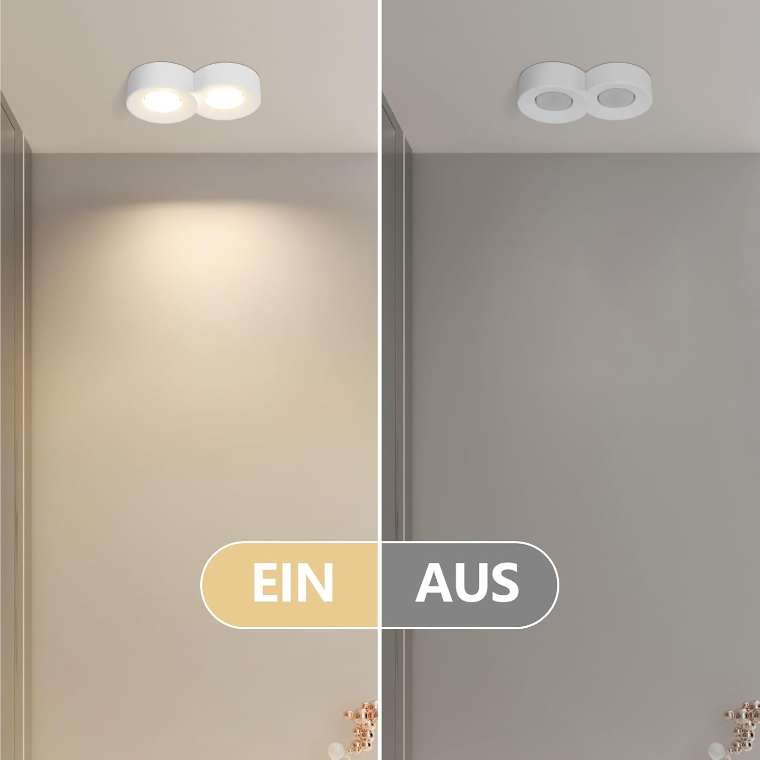 ZMH Lampada da soffitto faretto GU10 bianco moderno per cucina soggiorno