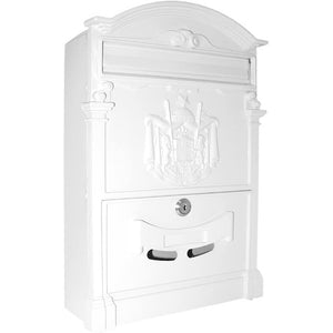 Cassetta postale per posta artistica alluminio esterno bianca 260x410x90 mm vulcania