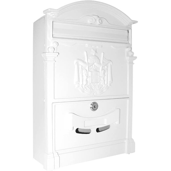 Cassetta postale per posta artistica alluminio esterno bianca 260x410x90 mm vulcania