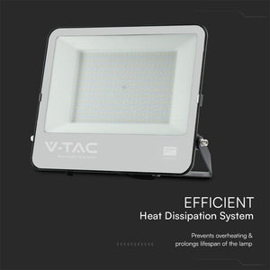 V-tac faro led – alloggiamento nero – samsung – ip65 – vetro nero + grigio – 200 watt – 17540 lumen – 6500 k – 5 anni