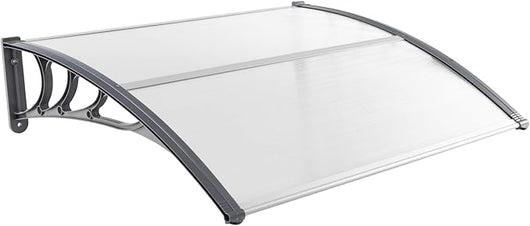 Tettoia per Porta Finestra, Pensilina Tettoia per Porta in Policarbonato, per Protezione da Sole, Pioggia, Neve, per Balcone, Finestre e Porte (Trasparente, 122 x 99 x 28cm)
