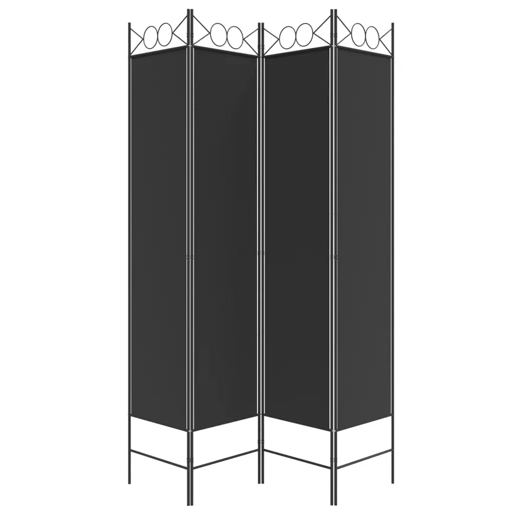 Divisorio a 4 Pannelli Nero 160x200 cm in Tessuto cod mxl 65890