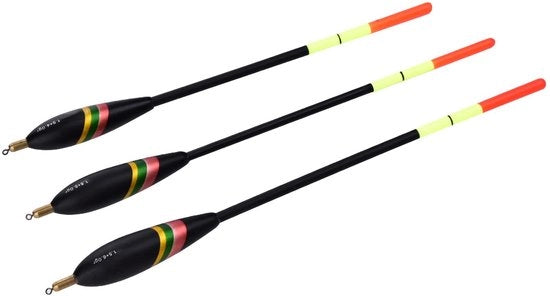 Set di bobber per pesca a flusso - 3 pezzi - 1,5/5/6 g - accessori - supporti in legno - attrezzatura da pesca - flotte da pesca