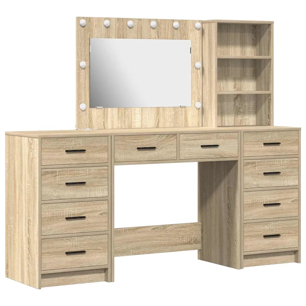 Tavolo da Trucco 3 pcs Rovere Sonoma Legno multistrato 3334211