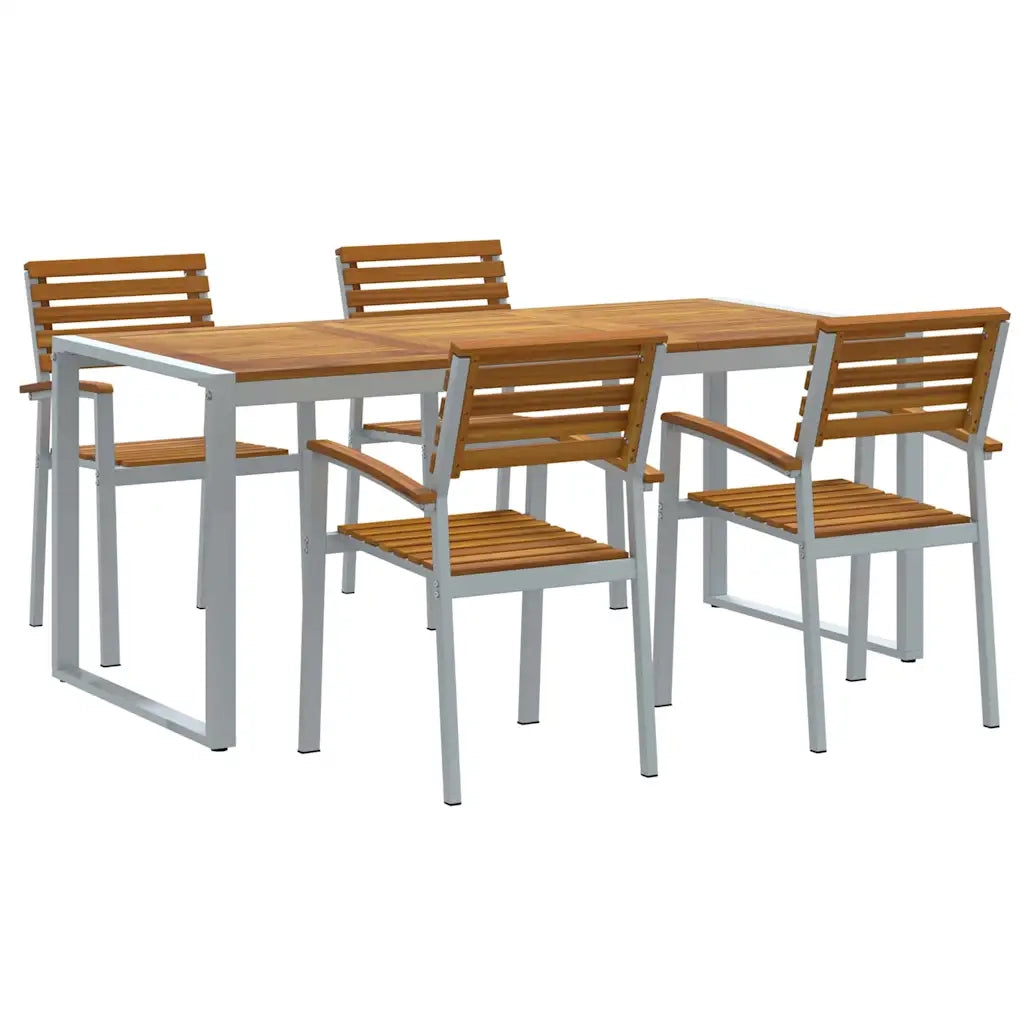 Set da Pranzo per Giardino 5 pcs Grigio 3284363