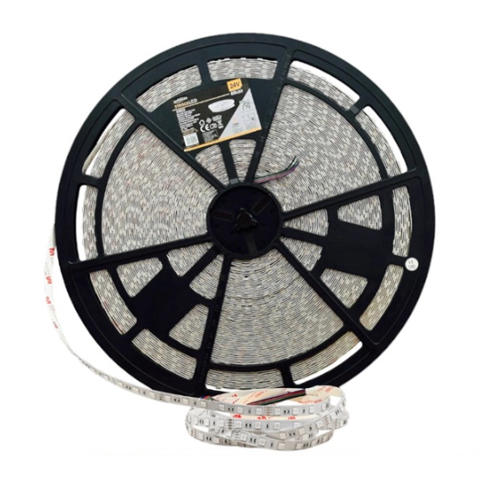 Trade Shop - Striscia Led Flessibile 500w Smd Rgb 60 Led/mt 24v Bobina Da 50 Mt Ip20 50m-24v-rgb -