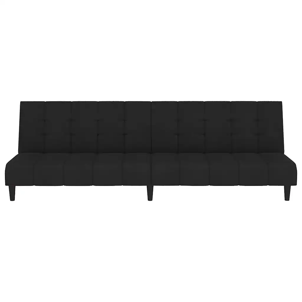 Divano Letto a 2 Posti Nero in Velluto 375769