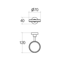 Lineabeta - Supporto singolo Baketo in ottone nero