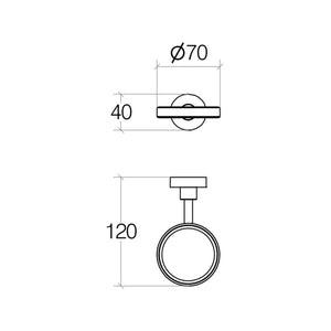 Lineabeta - Supporto singolo Baketo in ottone nero