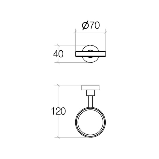 Lineabeta - Supporto singolo Baketo in ottone nero