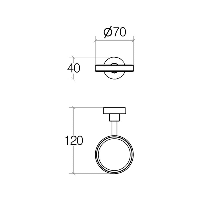 Lineabeta - Supporto singolo Baketo in ottone nero