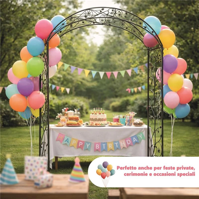 ARCO ANDERSON GRIGIO ANTICO IN ACCIAIO VERNICIATO A POLVERE 135 X 47,5 X H230CM