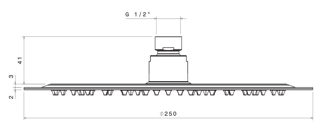 Soffione Doccia Tondo Ultraslim Ø25 cm in Acciaio Inox Satinato Nilo