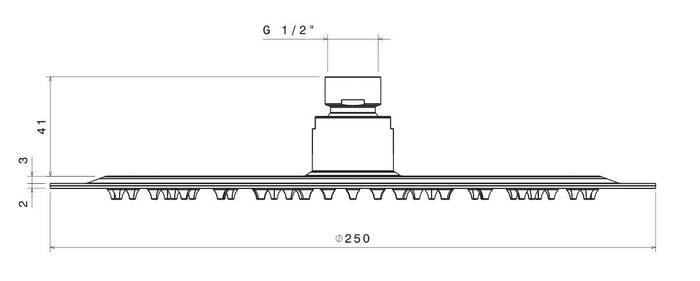 Soffione Doccia Tondo Ultraslim Ø25 cm in Acciaio Inox Satinato Nilo