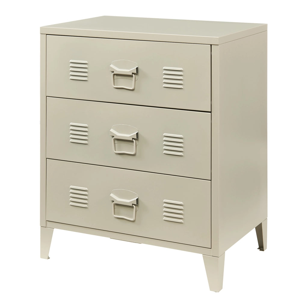 Cassettiera Hämeenlinna Comò in Acciaio con 3 Cassetti 72 x 60 x 40 cm color Cammello [en.casa]