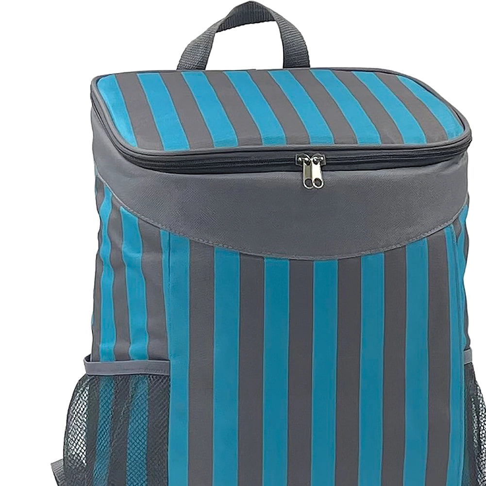 Borsa Zaino Frigo a Mano Capacità 17L Borsetta Refrigerante a Strisce 30x17x42cm