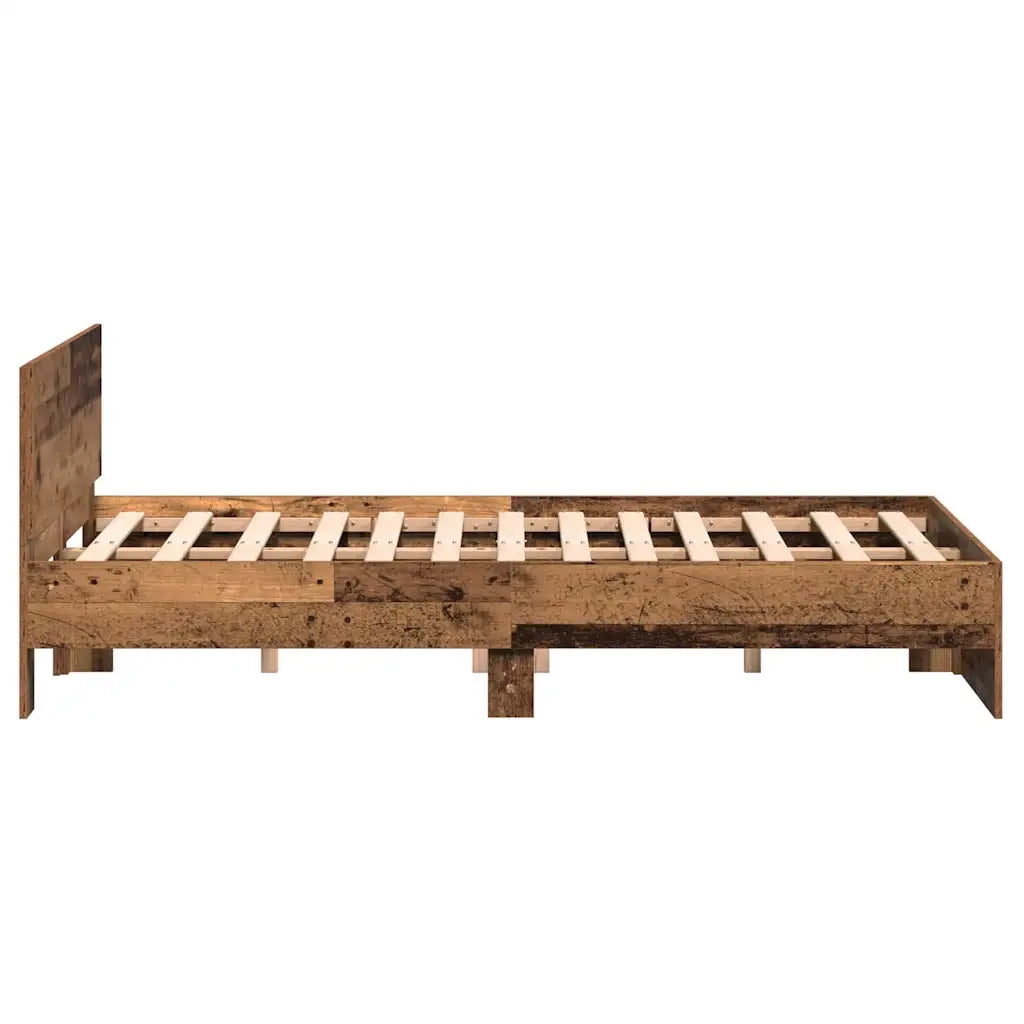 vidaXL Struttura letto con testata Legno vecchio 120 x 190 cm