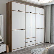 Armadio Camera da Letto Fissiraga, Guardaroba Grande 2 Cassetti, 277x253h cm Bianco