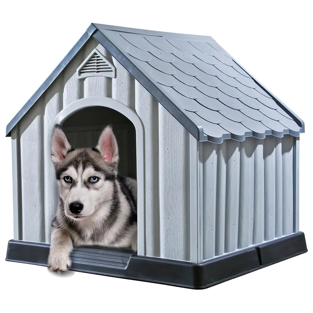 Cuccia per Cani Grigia 92x87x91 cm in Plastica CFW4829389