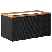 Fioriera | Cassetta per fiori | Vaso Nera 80x40x40 cm in Polyrattan