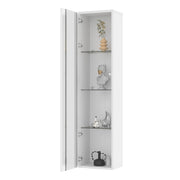 Vetrina con 2 Ante e 4 Ripiani; LED Multicolore con Telecomando e App; Stile Moderno; in Pannello Truciolare; 40??29??170 cm; Bianco