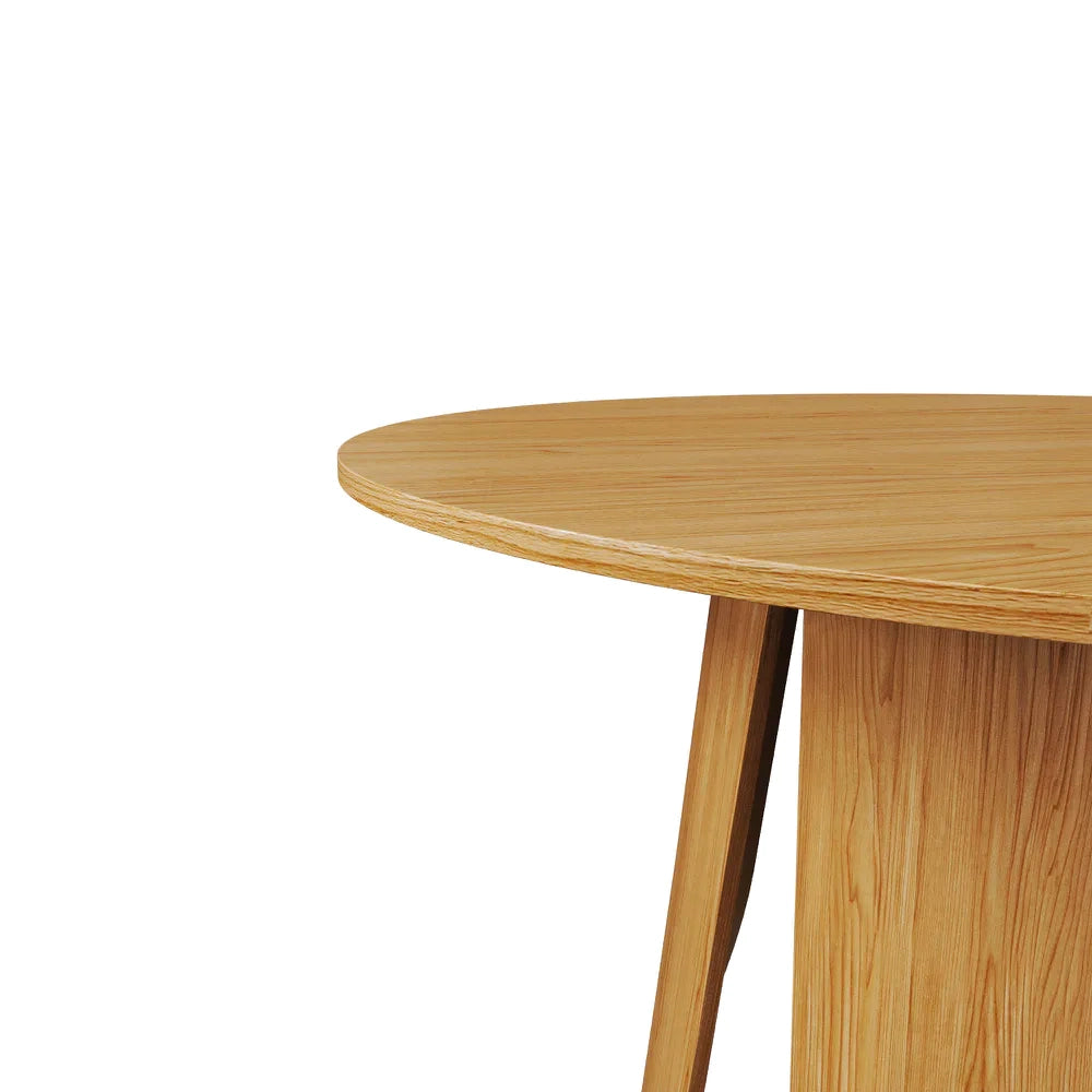 Tavolo rotondo Ø120cm top e gambe in MDF effetto legno chiaro| Einar