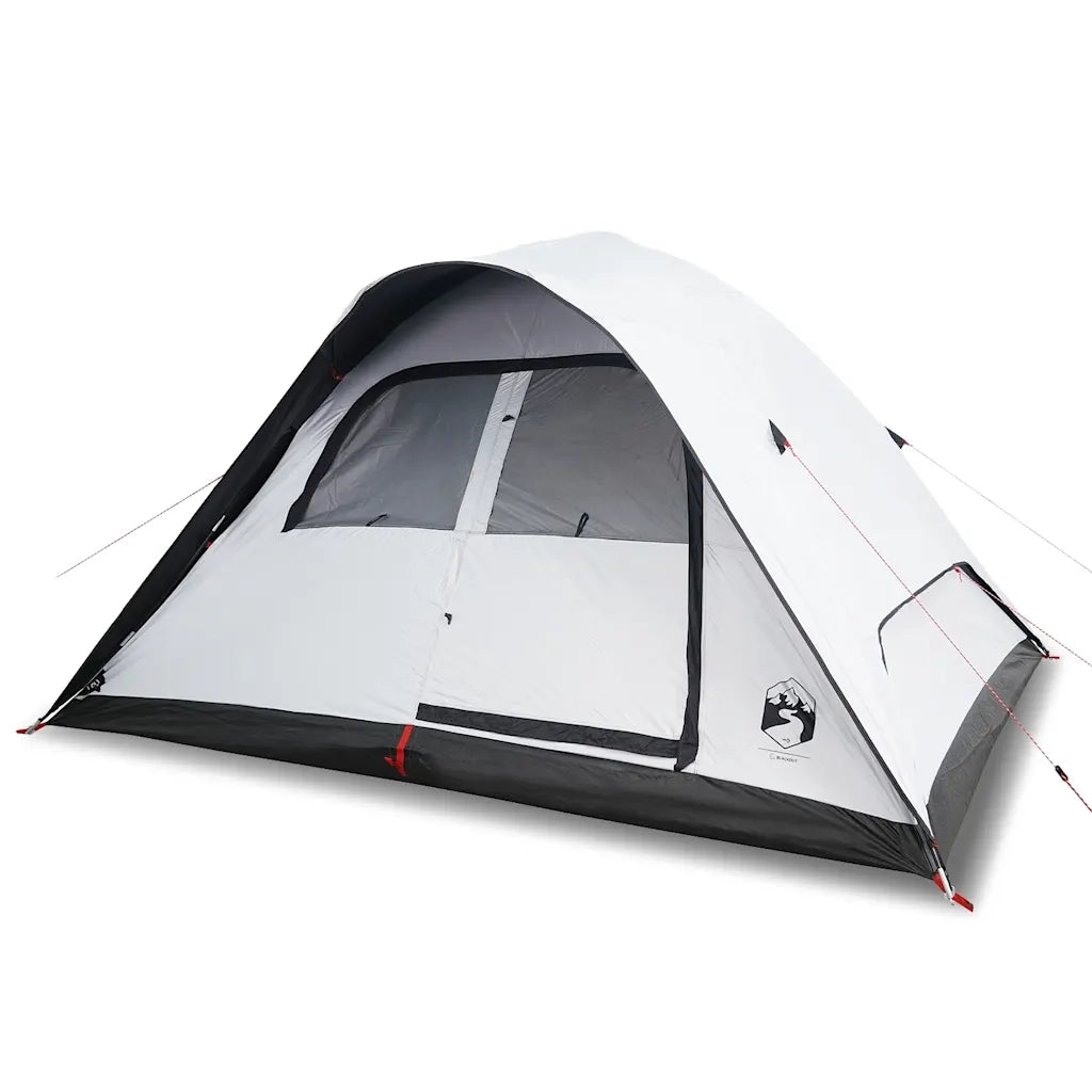 Tenda Familiare a Cupola 6 Persone-Tenda da campeggio Bianca Tessuto Impermeabile 571000