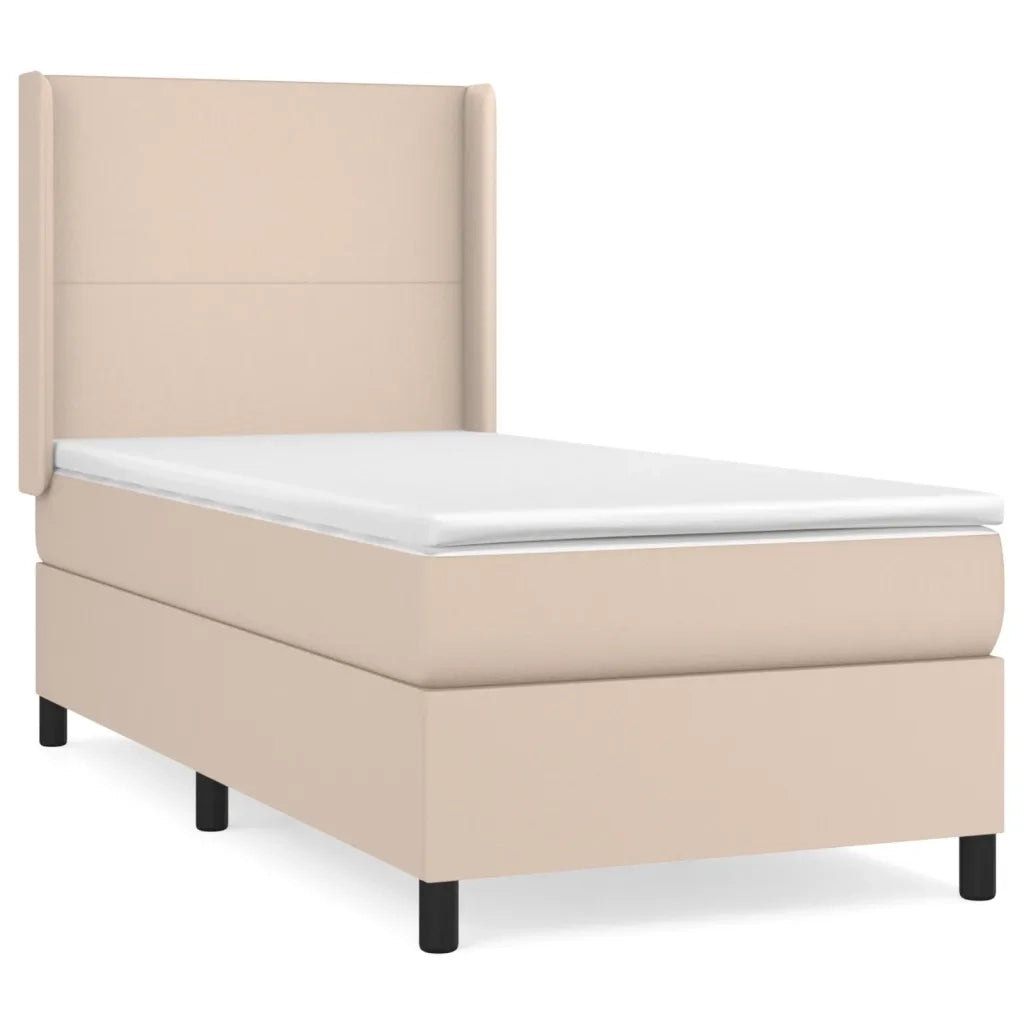 Giroletto a Molle con Materasso Cappuccino 100x200cm Similpelle 3132368