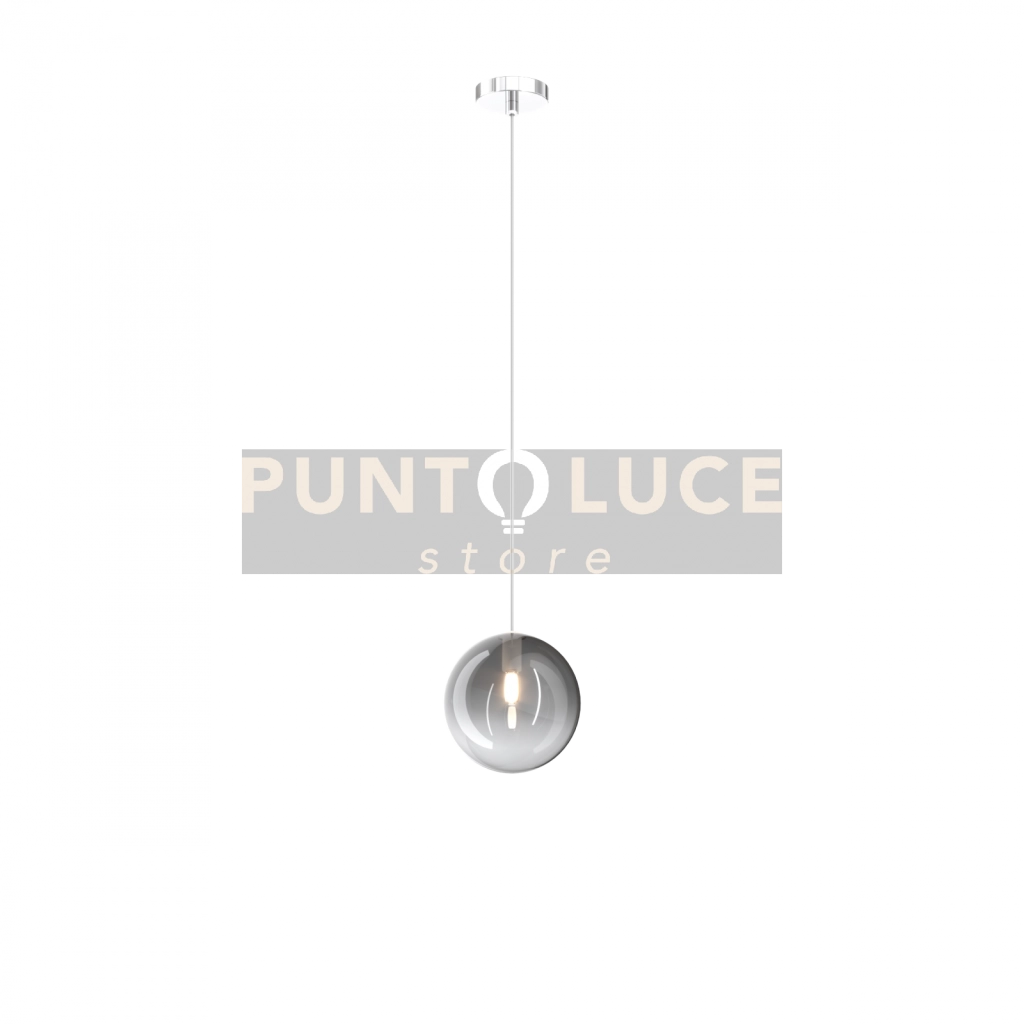 SOSPENSIONE CROMO 1 LUCE VETRO FUME 1184CR-S1-FU