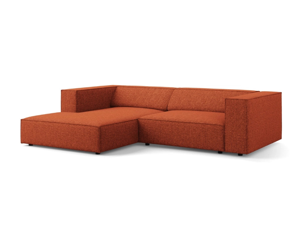 Cosmopolitan Design - Divano angolare sinistro "Arendal" 3 posti in ciniglia terracotta 
