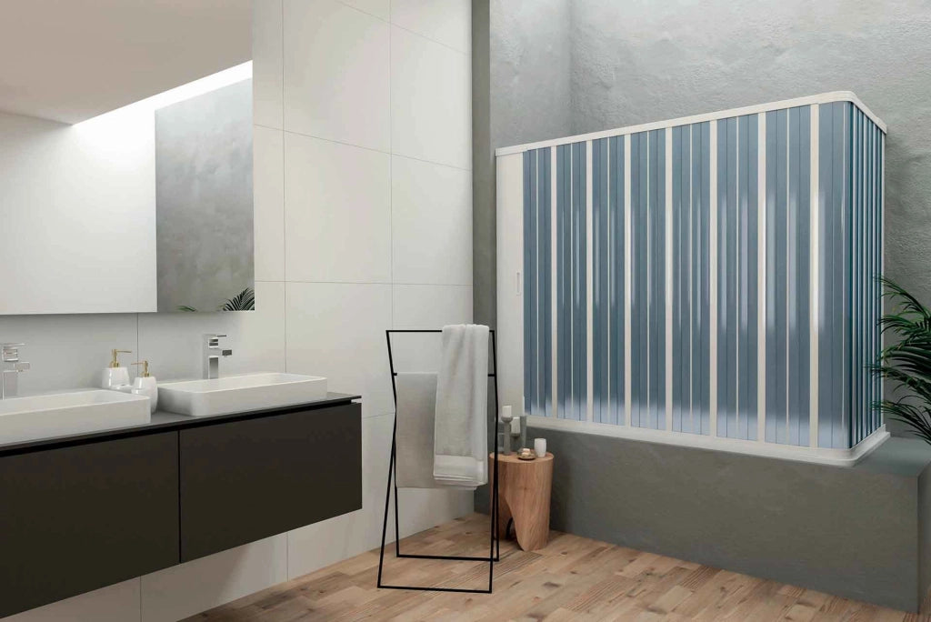 Box Vasca a soffietto a 2 lati (apertura DX corta) cm 140 x 75 - H.140 - con apertura RIDUCIBILE e REVERSIBILE - CR