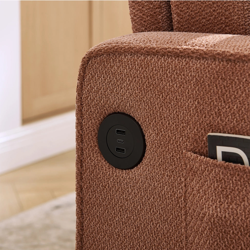 Divano Letto 2 Posti con Ricarica USB ¨C MINIMAL ¨C Arancione