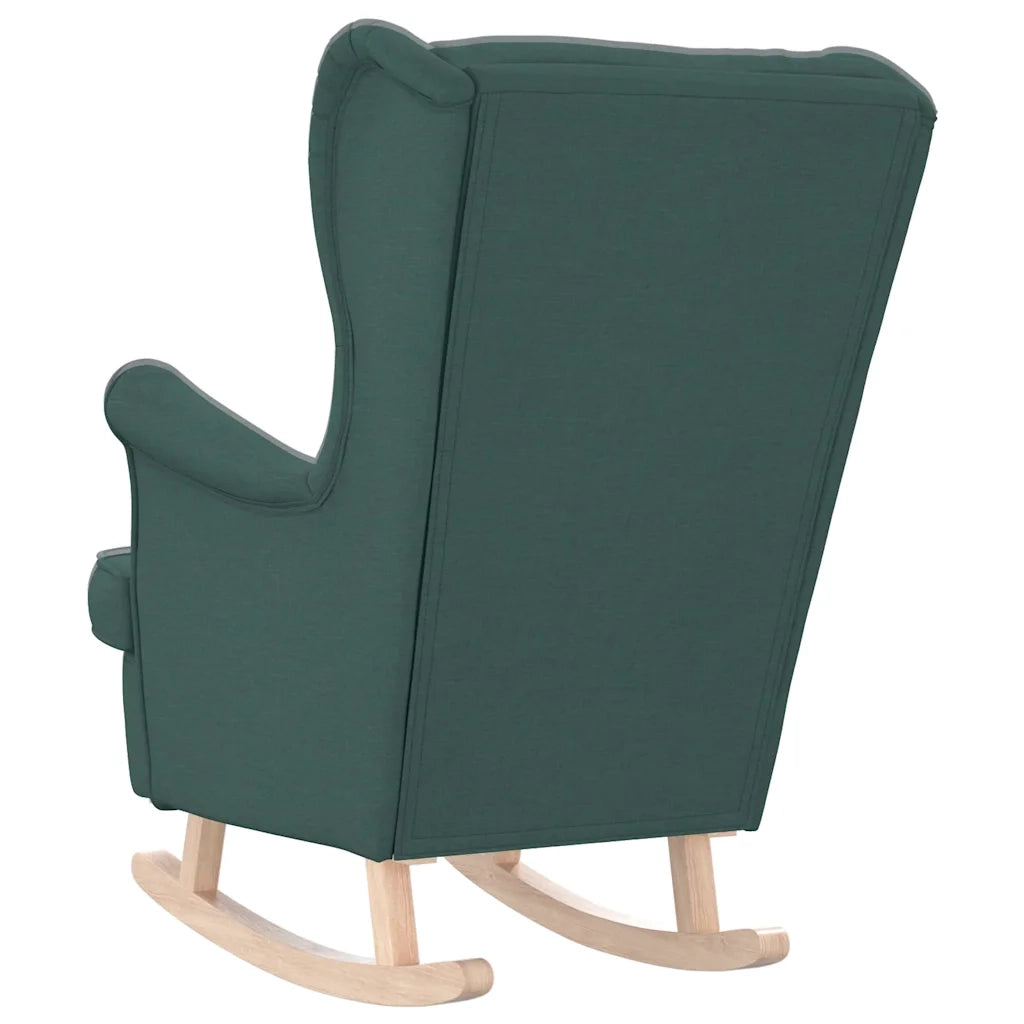 Poltrona | Sedia a Dondolo Verde Scuro 74x90x102 cm in Tessuto