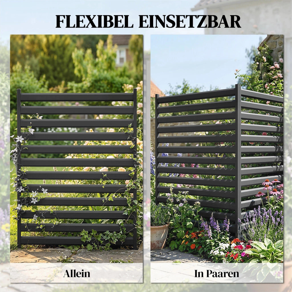 Pannello Sichtschutz 2 Pezzi Metall Grigio ¨C Zephmum ¨C 91x152 cm